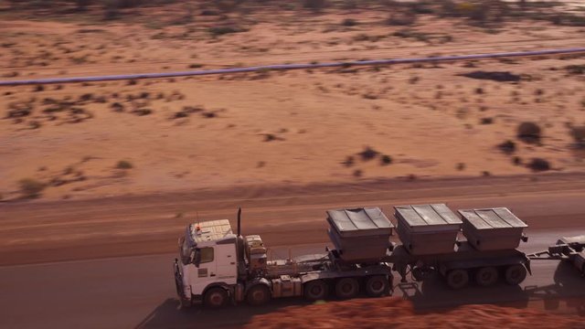 Large truck in the Australian Outback (Road Train) 