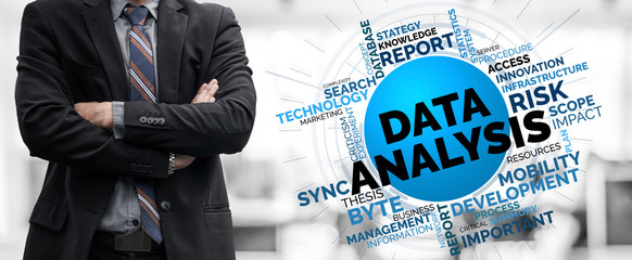 Data Analysis for Business and Finance Concept. Graphic interface showing future computer...