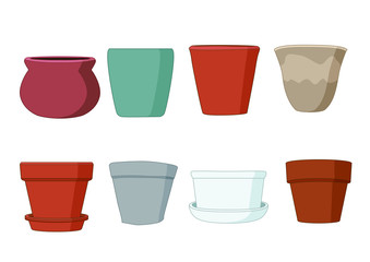 plant pots on white background illustration vector