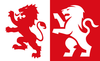 ライオンの紋章 Lion Crest, old and new style heraldic vector emblem