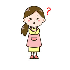 疑問　女性　ポーズ　イラスト