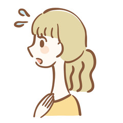心配する女性のイラスト