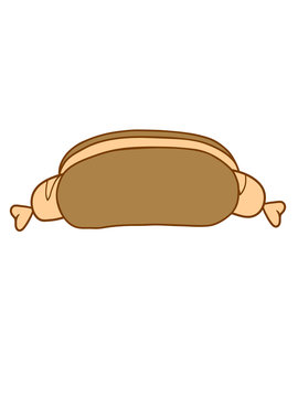 bratwurst würstchen wienerle hot dog brötchen brot comic cartoon clipart design cool lecker bäcker aufgeschnitten hunger backen