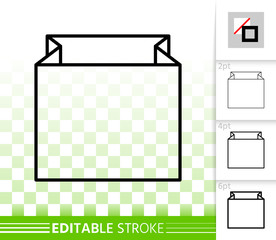 Shopping Bag simple black line package vector icon