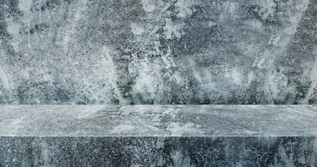 blue concrete texture table product display background.3d perspective studio photography...