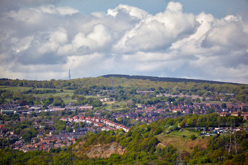 Residential areas of townhouses in South Yorkshire. England