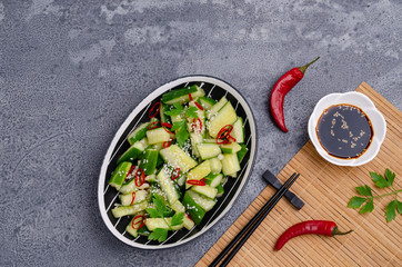 Chinese cucumber salad with spices