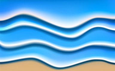 blue water wave on the sand beach