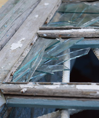 Windows with the broken glasses