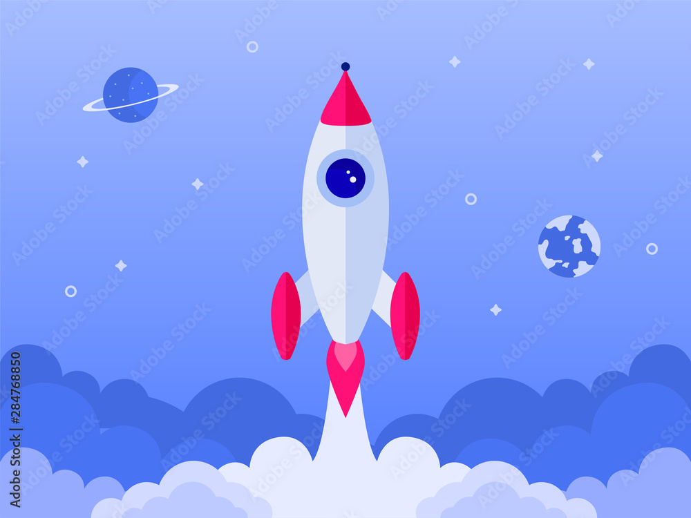 Poster startup business illustration concept. modern flat design concept of web page design for website and