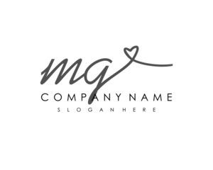 MG Initial handwriting logo vector