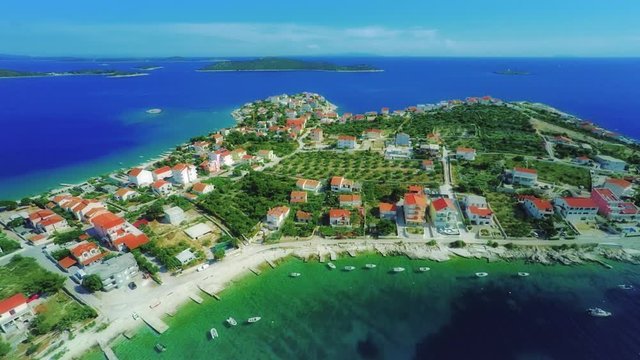 Sevid near Marina, aerial ascent shot