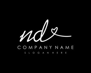 ND Initial handwriting logo vector