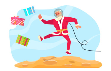 Young Santa Claus on the moon