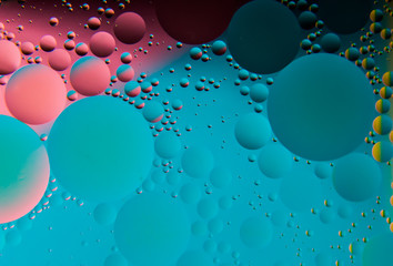 oil bubbles on a water surface with colorful abstract background
