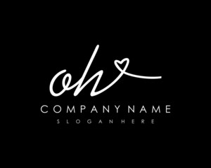 OH Initial handwriting logo vector