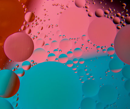 oil bubbles on a water surface with colorful abstract background