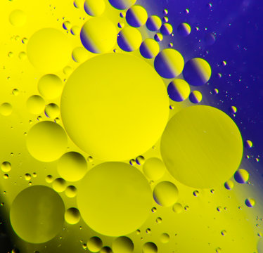 oil bubbles on a water surface with colorful abstract background