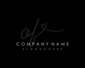 OF Initial handwriting logo vector
