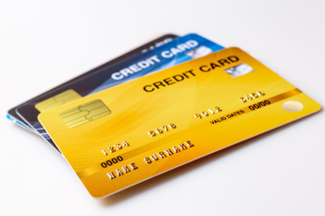 credit cards mockup on white background.