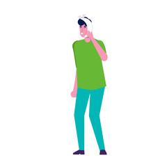 Toothache. Caries. Severe pain in the teeth. Vector illustration