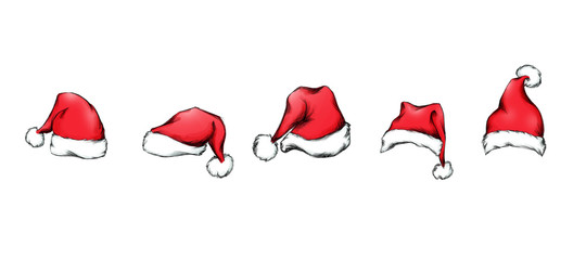 Unterschiedliche rote Zipfelm&uuml;tzen