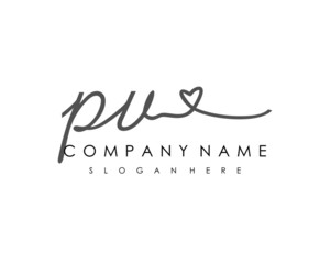  PV Initial handwriting logo vector