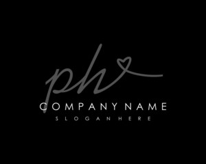  PH Initial handwriting logo vector