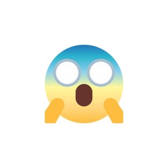 Fearful Face emoticon flat icon, Scared emoji vector sign, Screaming in Fear colorful pictogram isolated on white. Symbol, logo illustration. Flat style design