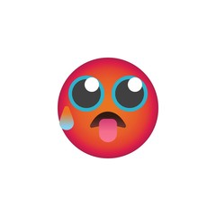 Anxious Face With Sweat emoticon flat icon, Tired face emoji vector sign, colorful pictogram isolated on white. Symbol, logo illustration. Flat style design