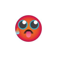 Anxious Face With Sweat emoticon flat icon, Tired face emoji vector sign, colorful pictogram isolated on white. Symbol, logo illustration. Flat style design