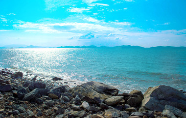 The beautiful sea view of the Andaman Sea during the hot season and is a tourist destination.