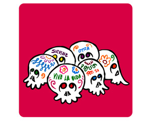 Calaveritas day of the death - two layers 