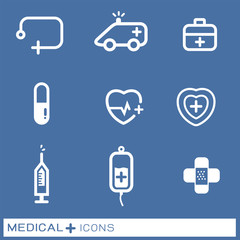 medical line concept icons set, vector illustration