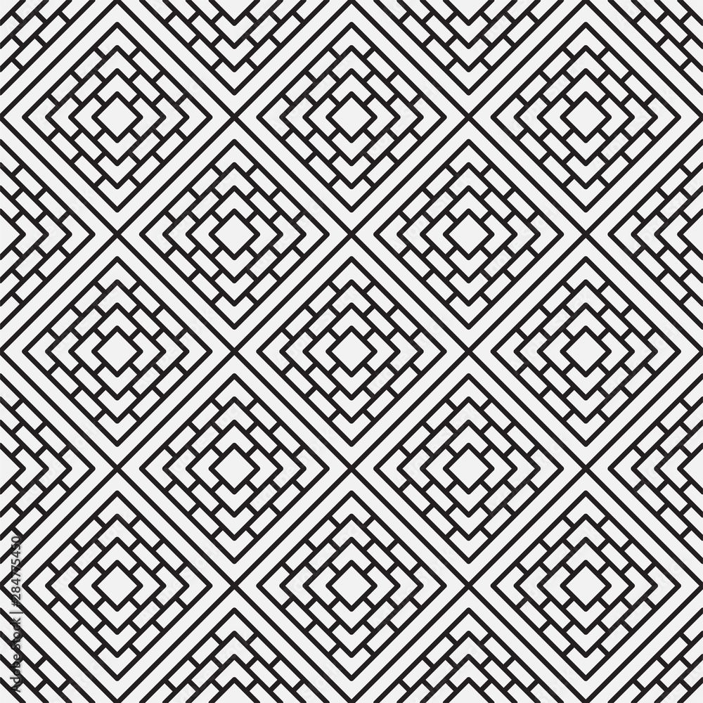 Poster vector seamless pattern and modern stylish texture. repeating linear grid with detail overlap in squ