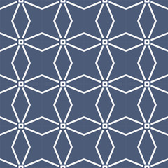 Fototapeta premium Vector seamless pattern and modern stylish texture. Repeating abstract geometric tiles with floral pattern.