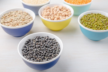 Different bean cultures in small bowls
