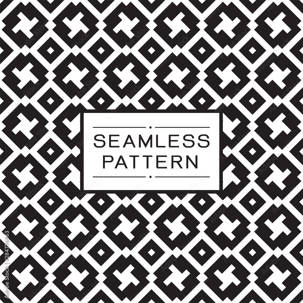 Poster vector seamless pattern and modern stylish texture. repeating abstract geometric tiles with grid pat