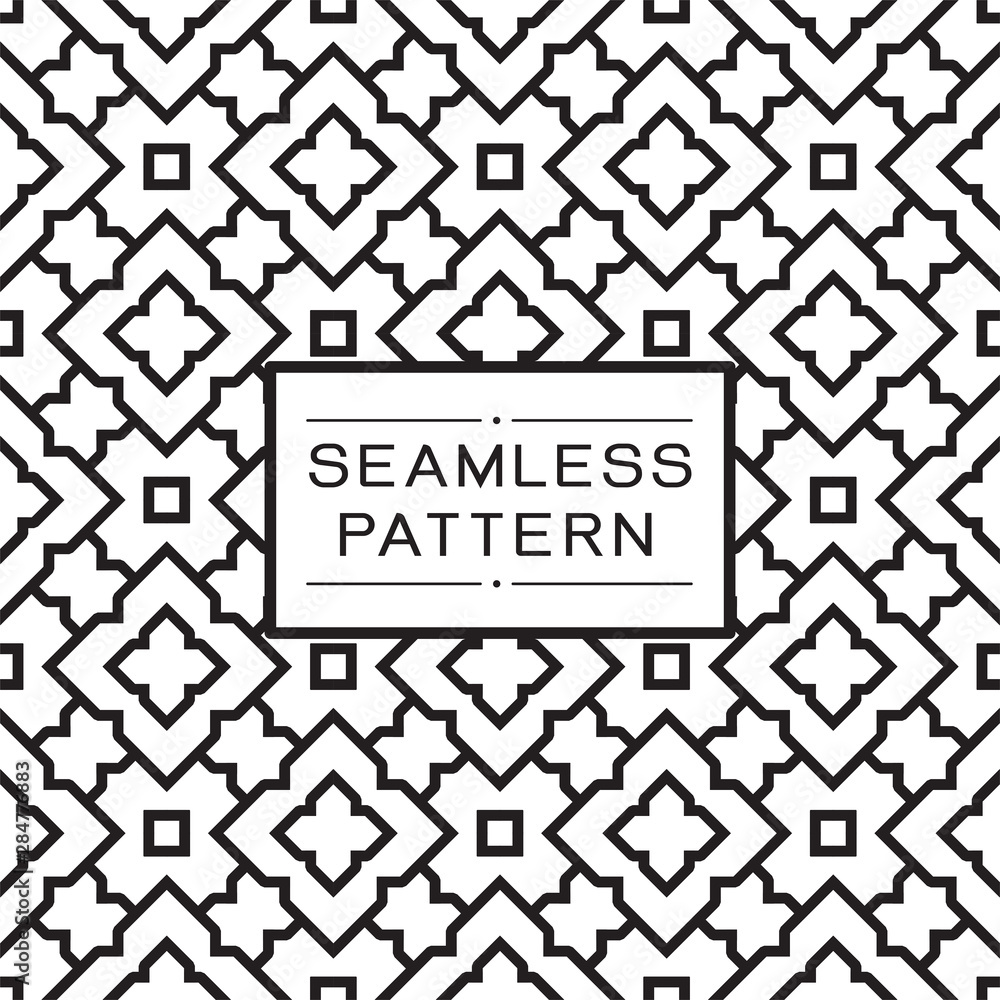 Poster vector seamless pattern and modern stylish texture with repeating thai pattern style.