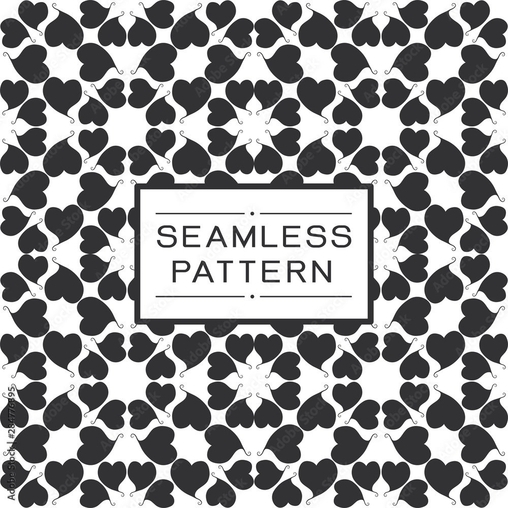 Poster vector seamless pattern with heart stylish background.
