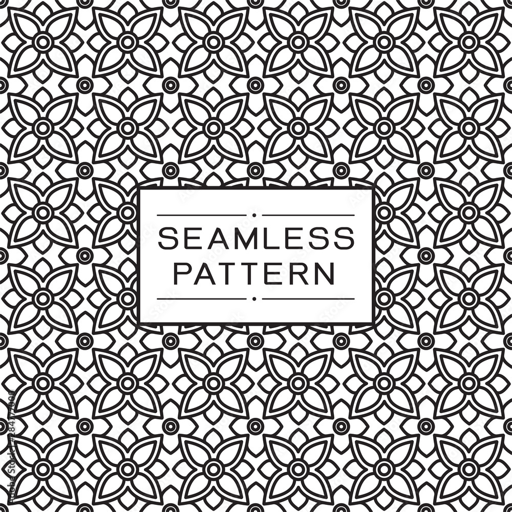 Poster vector seamless pattern and modern stylish texture with repeating thai pattern style.