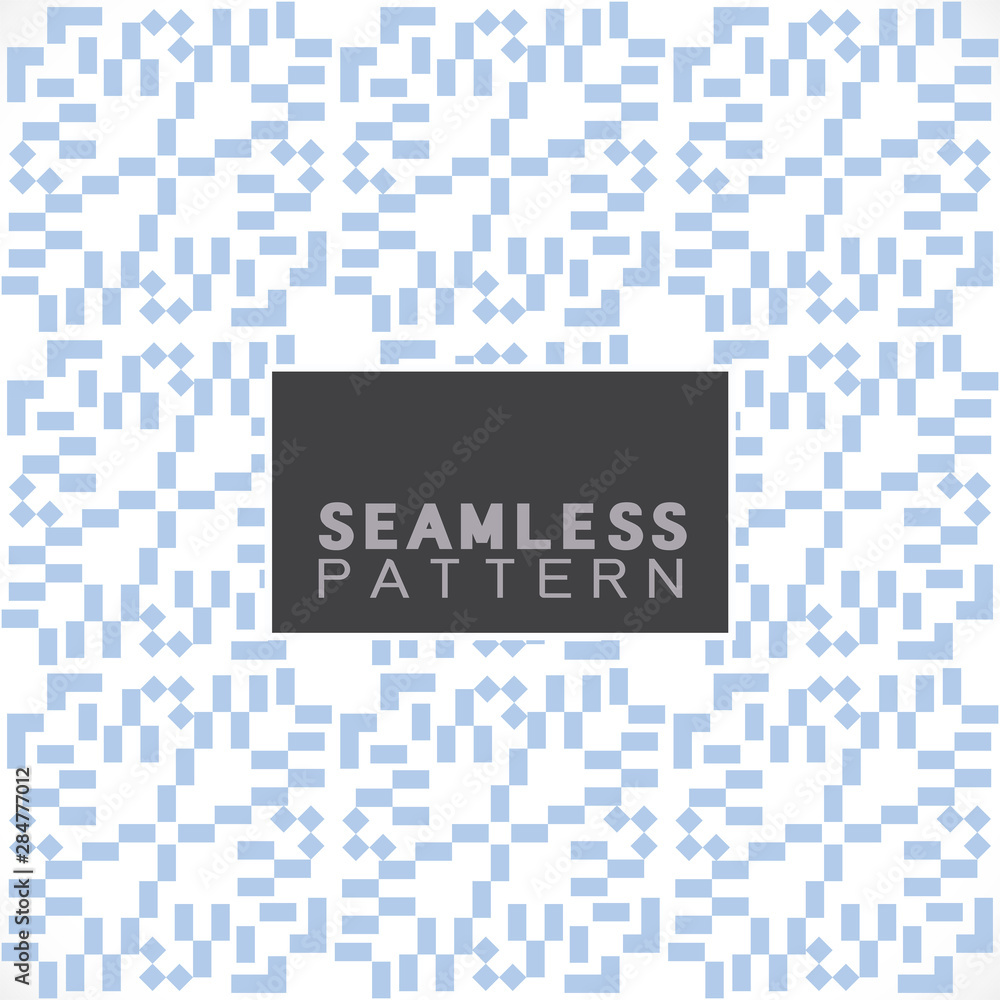 Poster vector seamless mosaic pattern and repeating thai modern basketry pattern style on blue background.
