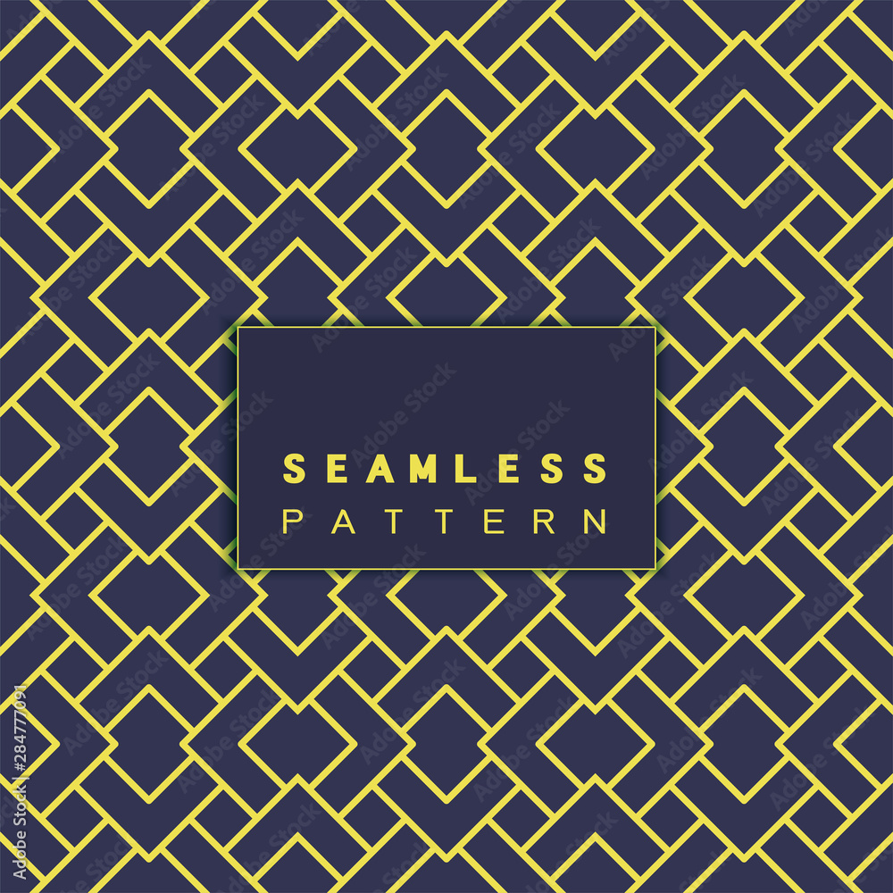 Poster vector seamless mosaic pattern and repeating thai modern basketry pattern style on blue background.
