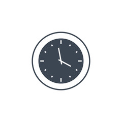 Clock related vector glyph icon. Isolated on white background. Vector illustration.