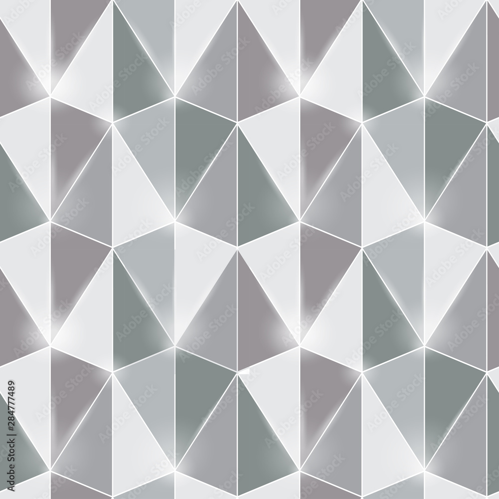Poster 3d metal textured seamless pattern background with triangle structure. vector illustration
