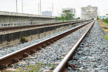Fototapeta premium Beautiful The old railway tracks at thailand