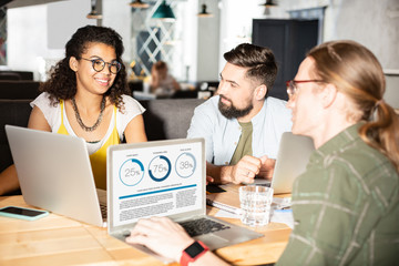 Positive nice colleagues developing a new strategy