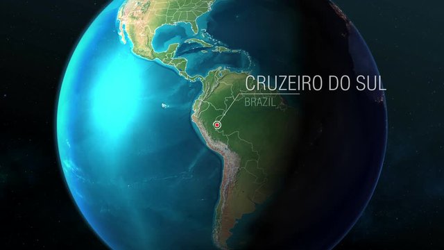 Brazil - Cruzeiro do Sul - Zooming from space to earth
