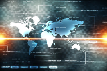 2d illustration world map abstract background