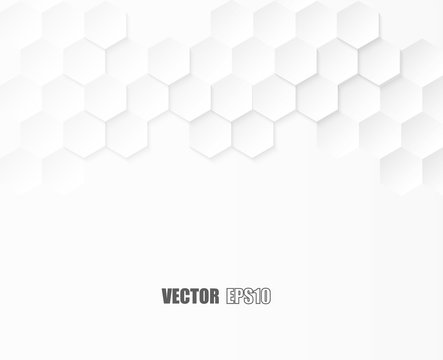 Abstract. Embossed Hexagon , honeycomb white background. light and shadow. Vector.
